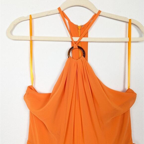 Toccin x RTR Vibrant Orange Sleeveless Halter Jumpsuit Size 6 - Picture 5 of 11